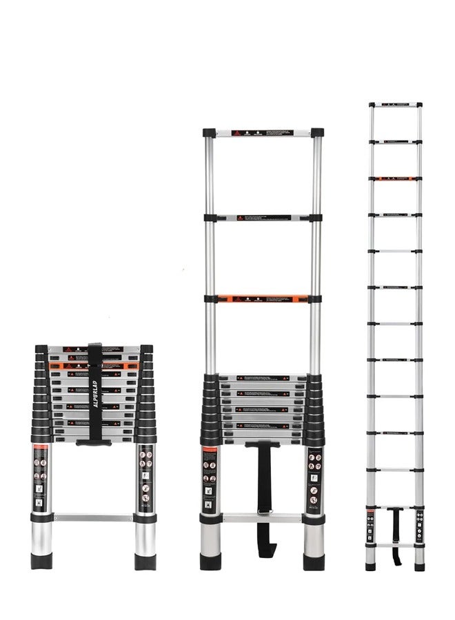 Imported telescopic aluminum ladder with adjustable parts Length 4.4 meters Single /YT-ATS440
