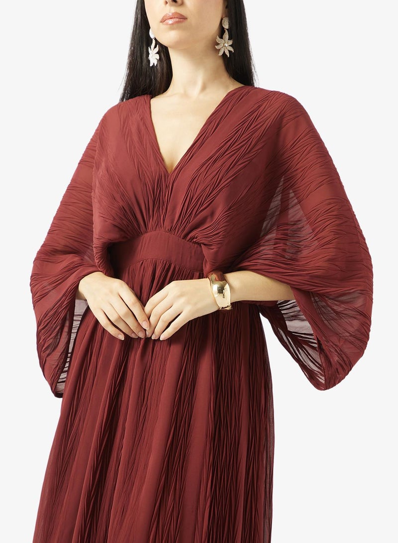 VERO MODA Short Sleeve Plisse Midi Dress - Image 5