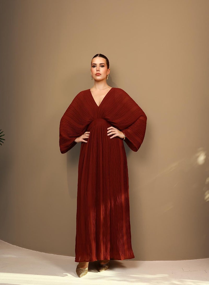 VERO MODA Short Sleeve Plisse Midi Dress - Image 1