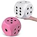 Shappy 6 Inches Foam Dice Fun Filled Large Educational Toy Kawaii Giant Dice Decorative Eva Foam Jumbo Cube Big Square Building Blocks for Game Nights Learning SessionsWhite and Pink2 Pcs - Image 2