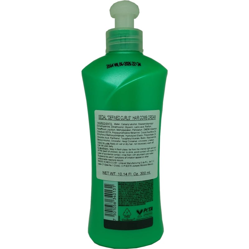 Sedal Curls Defined Hair Comb Cream with Coconut Oil, Provitamin B5, Elastin, 300ml, 2 Pack - Image 2