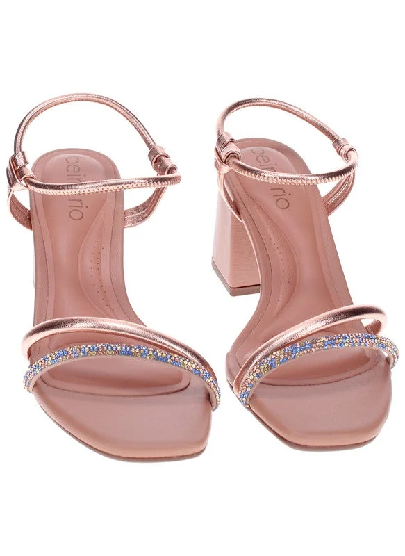 Beira Rio Mid Heels Sandals for Women – Sling Back Heel Sandals for Girls with Ankle Strap