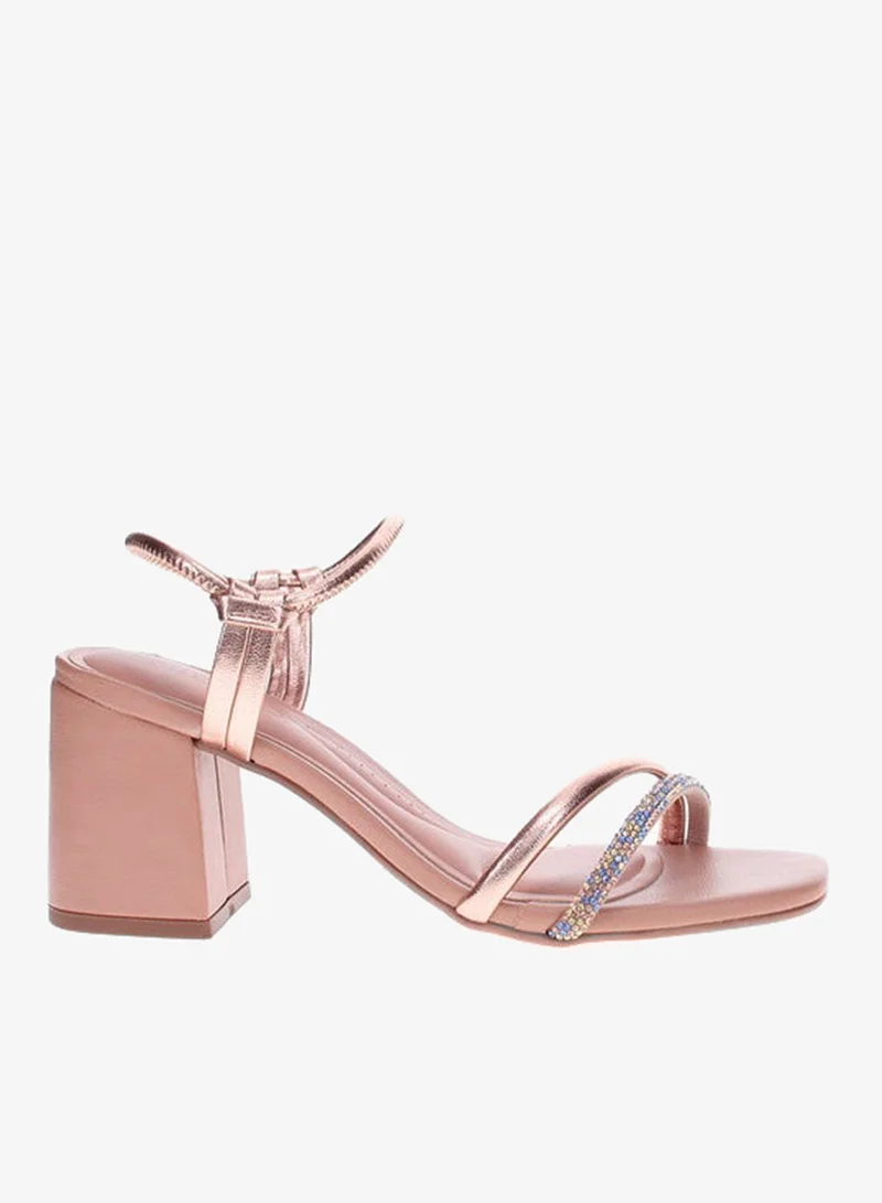Beira Rio Blue Mid Heels Sandals for Women – Sling Back Heel Sandals for Girls with Ankle Strap for Women | Best Price UAE