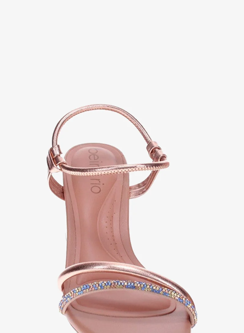 Beira Rio Blue Mid Heels Sandals for Women – Sling Back Heel Sandals for Girls with Ankle Strap for Women | Best Price UAE