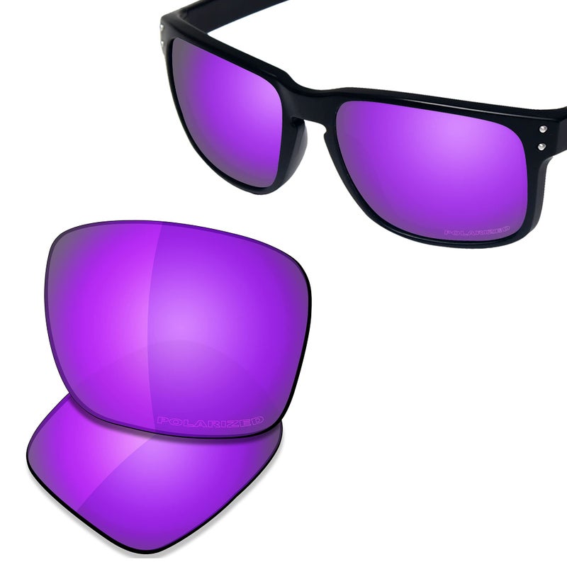 SAUCER SAUCER Premium Replacement Lenses for Oakley Holbrook OO9102 Sunglasses High Defense - Violet Purple Polarized  - Image 2
