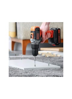 BLACK+DECKER 18V 1.5Ah 650 Rpm Combi Hammer Drill With 2 Batteries In Kitbox For Metal Wod And Drilling And Screwdriving/Fastening Orange/Black Bcd003C2K Gb  - Image 4