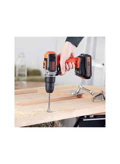 BLACK+DECKER 18V 1.5Ah 650 Rpm Combi Hammer Drill With 2 Batteries In Kitbox For Metal Wod And Drilling And Screwdriving/Fastening Orange/Black Bcd003C2K Gb  - Image 3