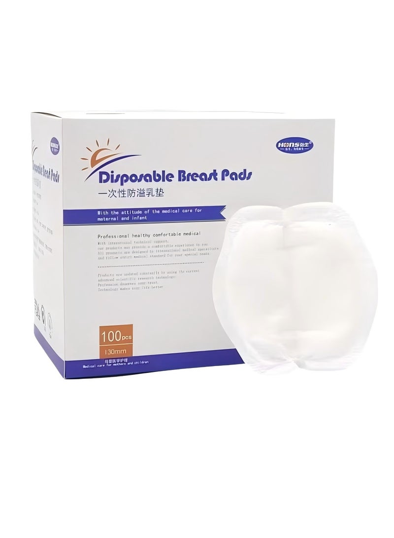 HONS 100 pieces of disposable anti-leakage milk pads, super absorbent nursing pads, baby feeding necessities, sterilized and individually packaged - Image 1