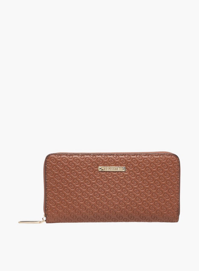 Celeste Monogram Embossed Zip Around Wallet  - Image 1
