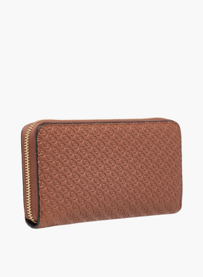 Celeste Monogram Embossed Zip Around Wallet  - Image 2