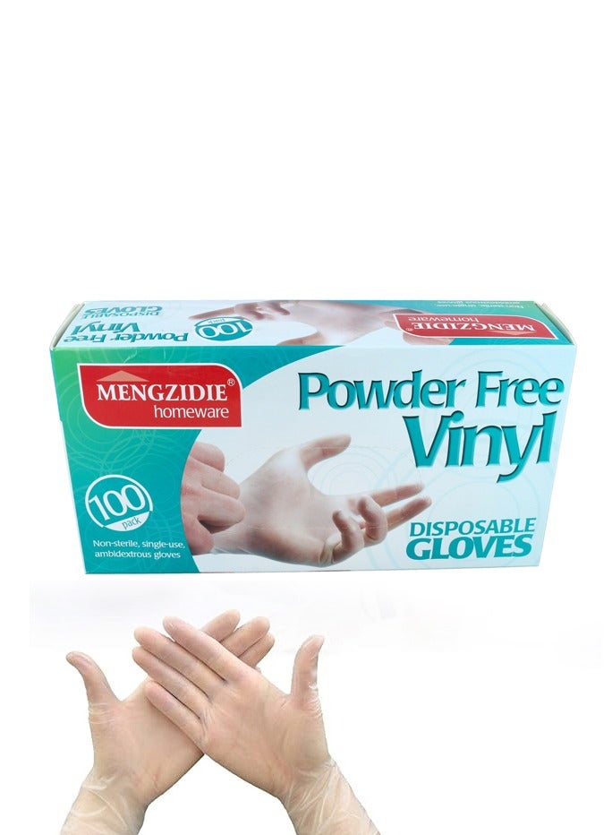PVC Disposable Gloves 100 Pairs Box Food Safe Powder Free Strong & Comfortable Clear Disposable Gloves for Kitchen Cleaning Medical and Household Use - Image 1