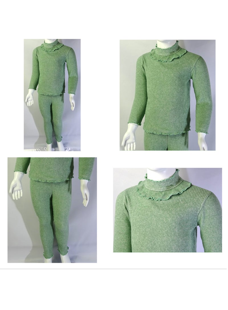 شلــــتر صناعة تركية فاخرة؛ طقم من قطعتين بلوزة بأكمام طويلة مع بنطلون من مجموعة شلـــتر 35617 - Image 1