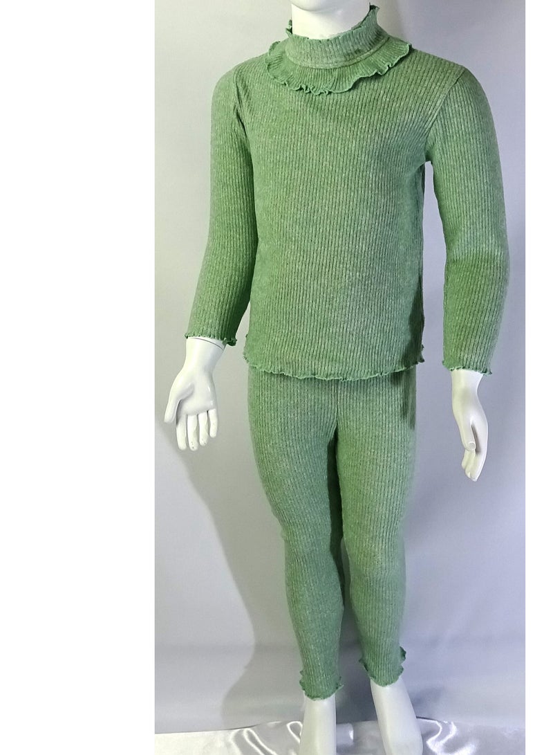 شلــــتر صناعة تركية فاخرة؛ طقم من قطعتين بلوزة بأكمام طويلة مع بنطلون من مجموعة شلـــتر 35617 - Image 2