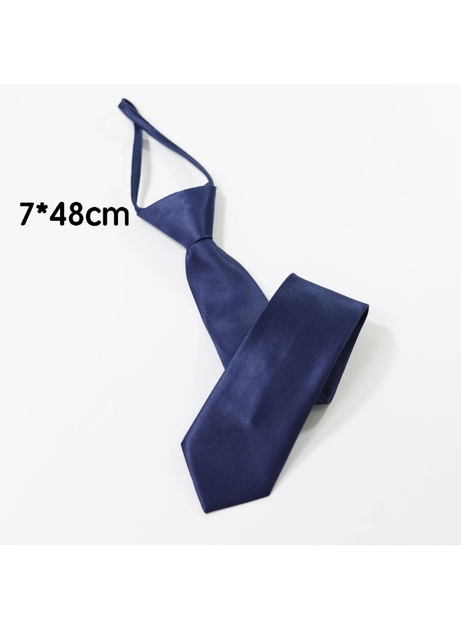 Men's Pre-Tied Adjustable Ties, Solid Color Mens Skinny Neckties - Easy Wear - Image 1