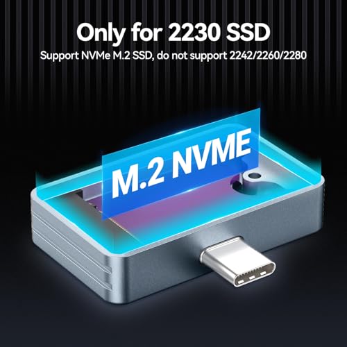 JEYI 2230 M.2 NVME SSD Enclosure, USB C 10Gbps External Housing Adapter Case, Tool-Free Installation, Compatible with Windows/macOS/Linux - Image 4