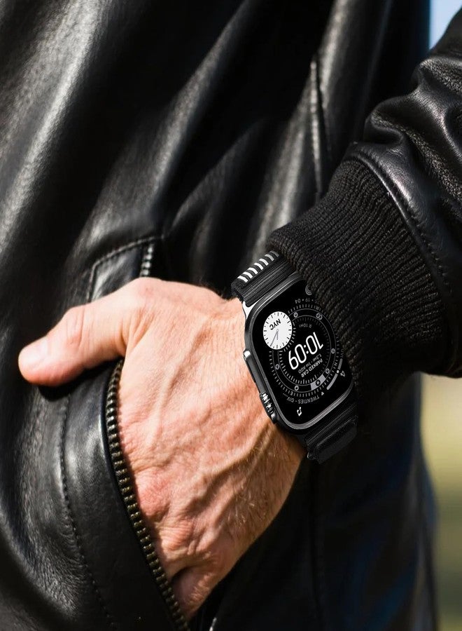 Easuny Nylon Magnetic Band Compatible with Apple Watch Ultra 3 2 1 Bands for Men 49mm 46mm 45mm 44mm, Stars-Stripes Flag Rugged Sport Strap Soft Fabric Wristband for IWatch SE Series 11 10 9 8 7 6 5 4 - Image 2