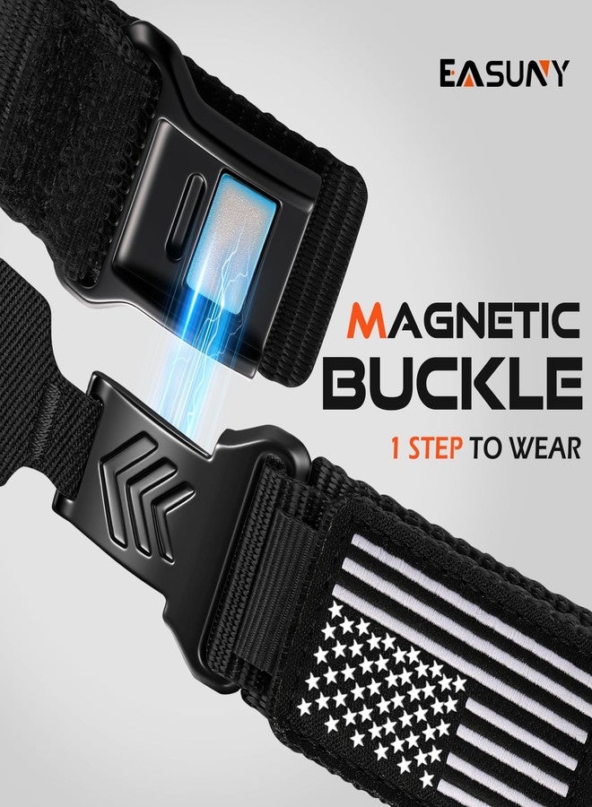 Easuny Nylon Magnetic Band Compatible with Apple Watch Ultra 3 2 1 Bands for Men 49mm 46mm 45mm 44mm, Stars-Stripes Flag Rugged Sport Strap Soft Fabric Wristband for IWatch SE Series 11 10 9 8 7 6 5 4 - Image 3