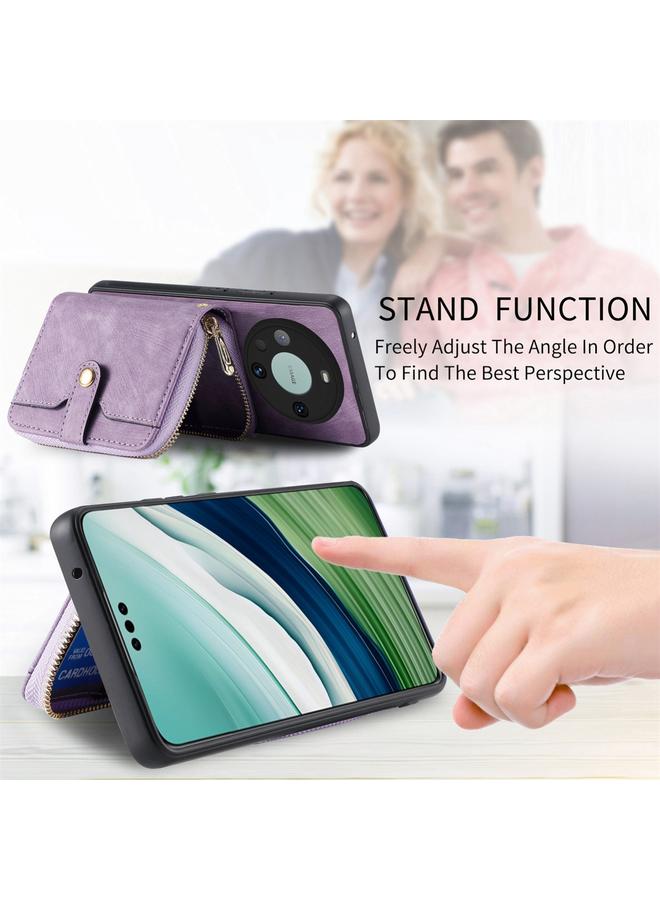 Zaboon Case For Huawei Mate 60 Pro Crossbody Multi-function Zipper Wallet Phone Case - Image 5