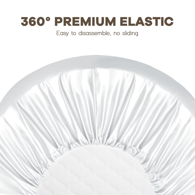 Pro Goleem Satin Bassinet Sheet 2 Pack Great for Baby Hair Soft Silk Feeling Sheet for Cradle or Bassinet Pad＆Mattress for Boys and Girls Gift for Newborn and Infant White and Gray - Image 5