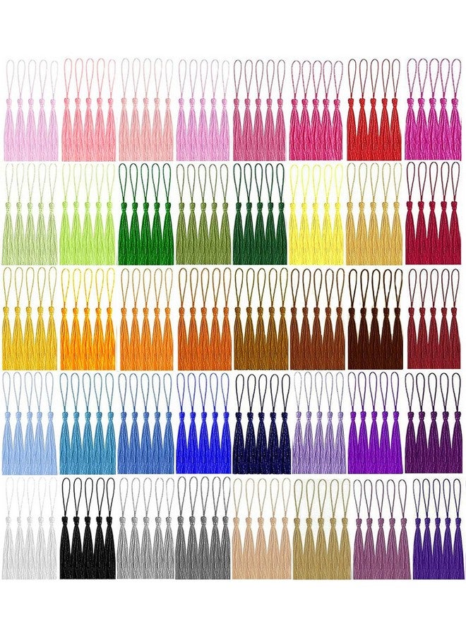 BetterJonny 200 Pieces Bookmark Tassels Betterjonny Handmade Silky Floss Soft Craft Mini Tassels Small Tassels With Loops For Bookmarks Diy Crafts Jewelry Making 40 Colors - Image 1