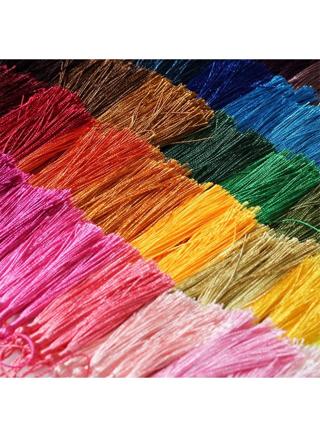 BetterJonny 200 Pieces Bookmark Tassels Betterjonny Handmade Silky Floss Soft Craft Mini Tassels Small Tassels With Loops For Bookmarks Diy Crafts Jewelry Making 40 Colors - Image 5