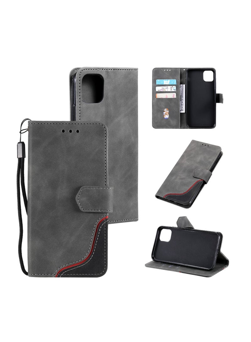 Suteni Color Block Flip Cover Leather Hidden Card Slots Phone Case for iPhone - Image 3