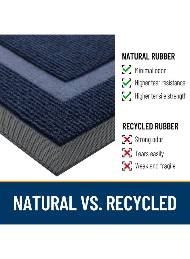 OLANLY Front Door Mat Indoor Outdoor Entrance, Waterproof All-Season, All-Weather Doormat, Sturdy Natural Rubber, Fade Resistant, Low Profile, Easy Clean Patio Porch Entryway Mat, 36x24, Blue - Image 4