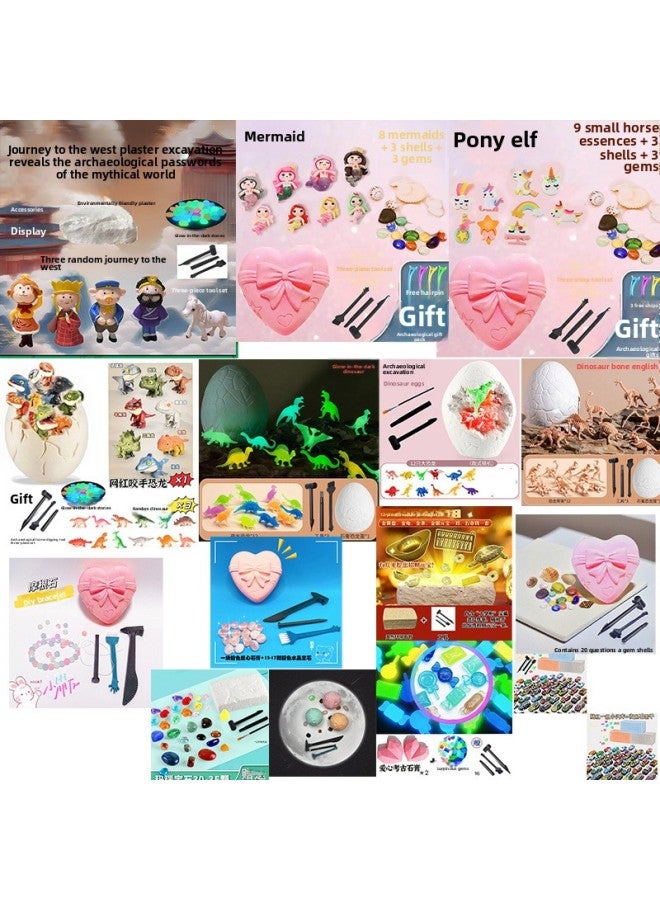 Loquat Journey To The West Archaeological Digging Toy Children's Hand-made Boy Black Myth Goku Treasure Hunt Treasure Digging Blind Box Toy Gift-Color:【journey To The West Archaeological Series】 Select Sev - Image 1