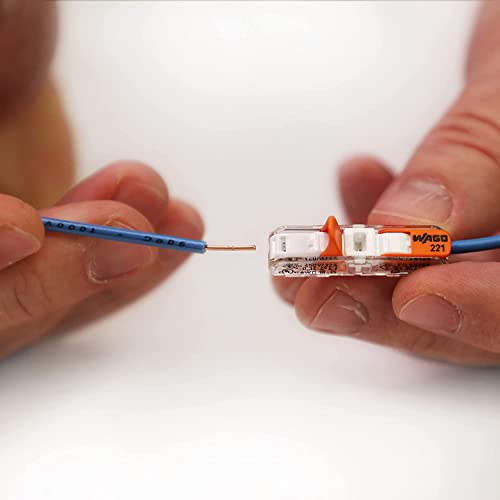 Wago 2212401 WAGO LeverNuts Inline Splicing Connector for Solid and Stranded Conductors 2Conductor with Operating levers 2412 AWG Transparent housing White Cover Box of 60 Pieces - Image 3