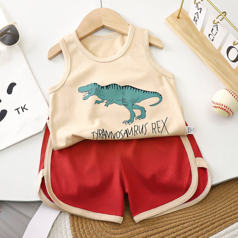 Children'S Vest Suit Cotton A Clothes Boys Korean Baby Summer Breathable Children'S Clothing - Image 4