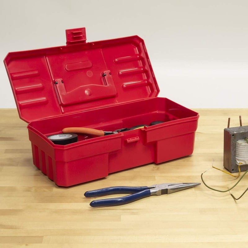 Akro-Mils 12-Inch ProBox Plastic Toolbox for Tools, Hobby or Craft Storage Toolbox, Model 09912, (12-Inch x 5-1/2-Inch x 4-Inch), Red - Image 2