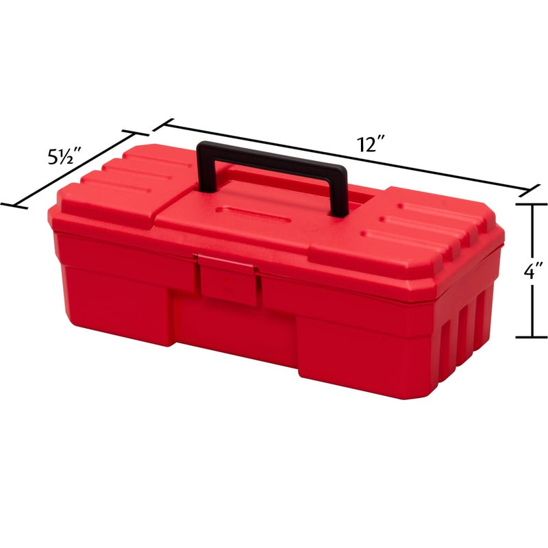 Akro-Mils 12-Inch ProBox Plastic Toolbox for Tools, Hobby or Craft Storage Toolbox, Model 09912, (12-Inch x 5-1/2-Inch x 4-Inch), Red - Image 3