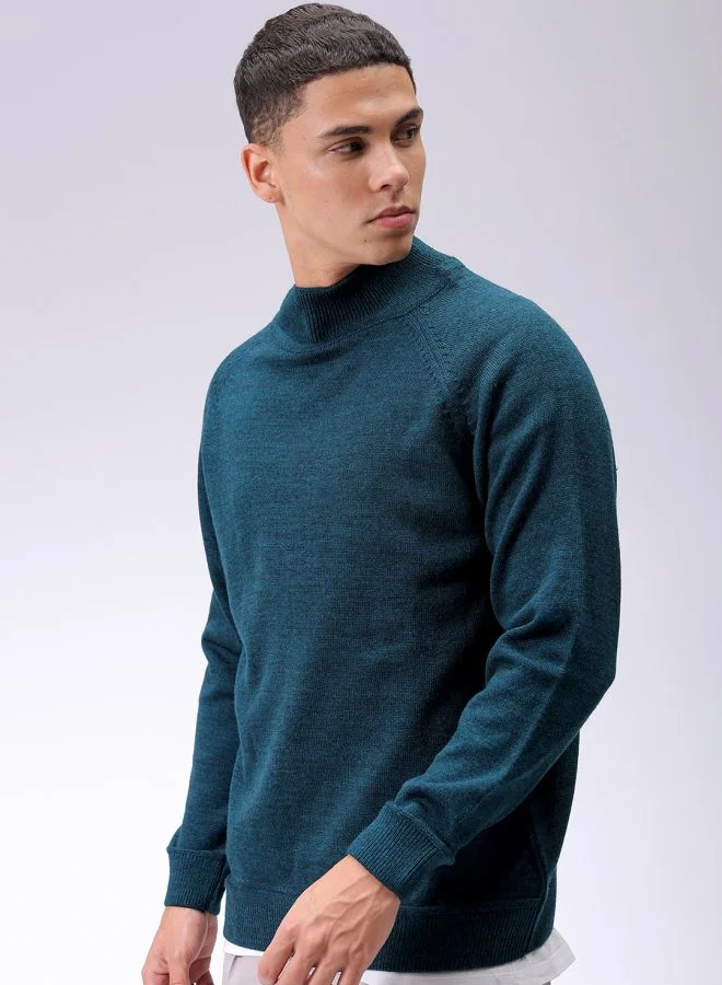 The Indian Garage Co Men Relaxed Fit Solid High Neck Sweater