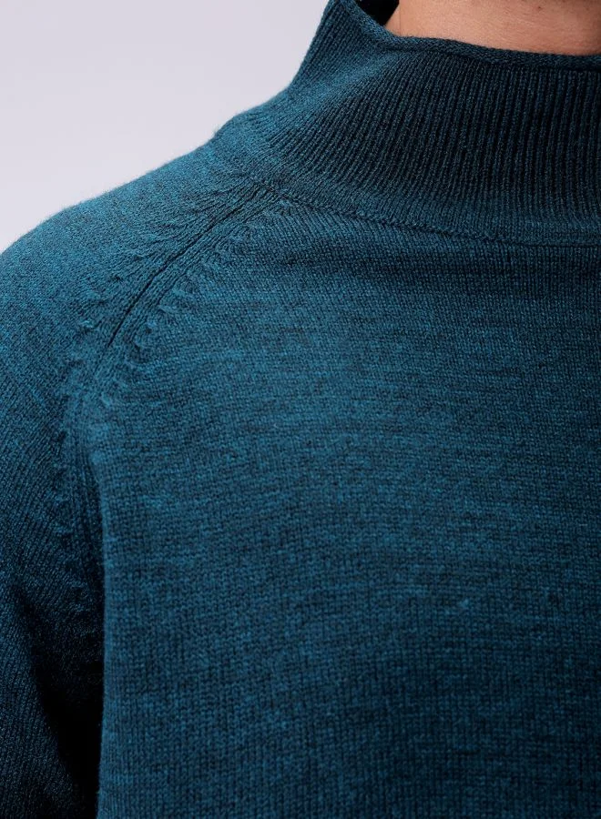 The Indian Garage Co Men Relaxed Fit Solid High Neck Sweater