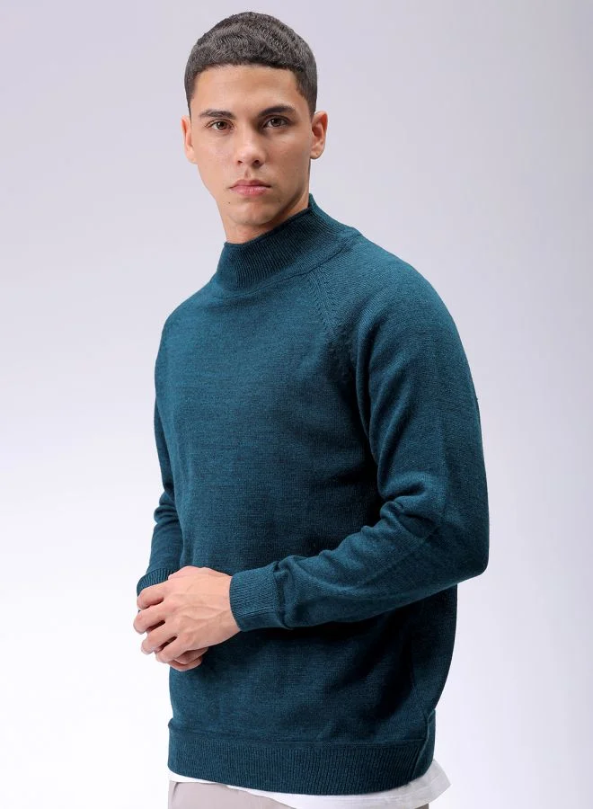 The Indian Garage Co Men Relaxed Fit Solid High Neck Sweater