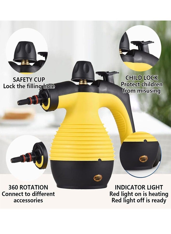 Portable Handheld Steam Cleaner 1050W Multifunctional High Temperature Pressurized Steam Cleaning Machine with 9PCS Accessory for Kitchen Sofa Bathroom Car Window - Image 4
