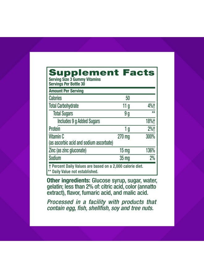 Vitafusion Power Zinc Gummy Vitamins, Strawberry Tangerine Flavored Immune Support (1), 90 Count - Image 4