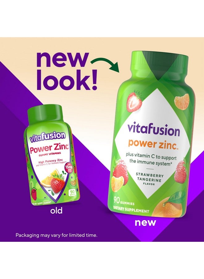 Vitafusion Power Zinc Gummy Vitamins, Strawberry Tangerine Flavored Immune Support (1), 90 Count - Image 2