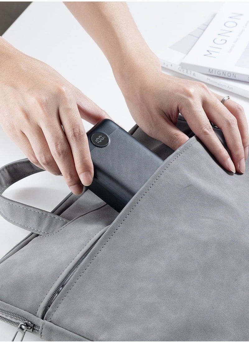 Power bank 30000mAh, 45W with six outlets, supports fast charging and a digital display screen, compatible with all devices and can charge a laptop, in black.