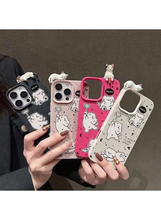 3D Reclining Cat Mixed Color 4 Phone Cover For iPhone 17 Pro Max And More Models - Image 2