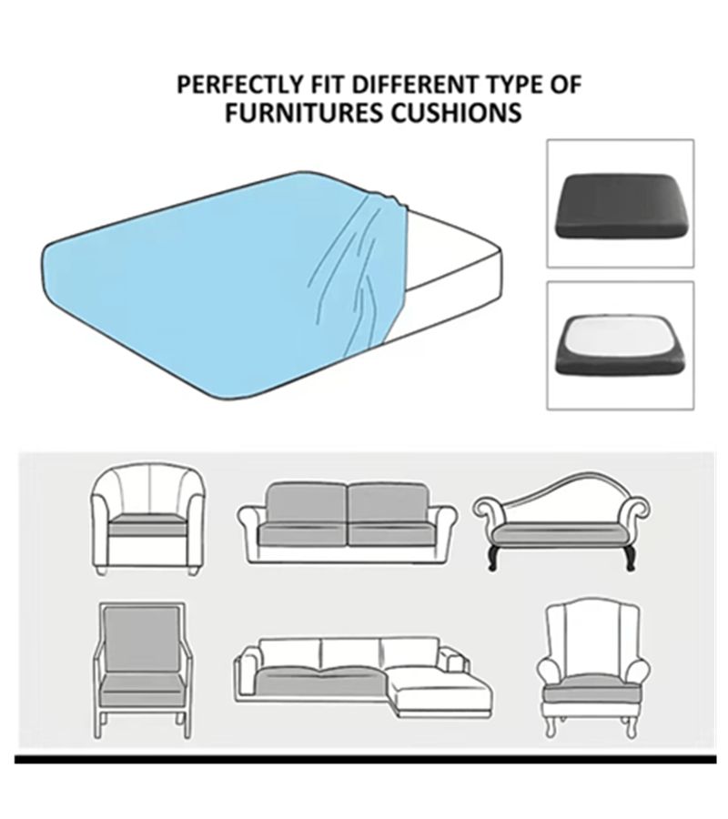1pc Elastic Sofa Seat Cushion Cover Printed Half Pack Couch Stretch Slipcover Furniture Protector 4 Seater - Image 2