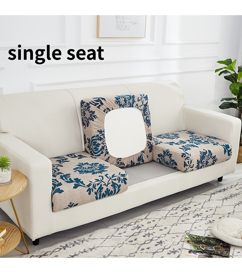 1pc Elastic Sofa Seat Cushion Cover Printed Half Pack Couch Stretch Slipcover Furniture Protector 4 Seater - Image 3