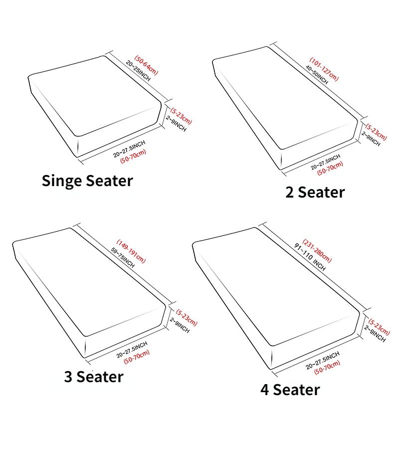 1pc Elastic Sofa Seat Cushion Cover Printed Half Pack Couch Stretch Slipcover Furniture Protector 4 Seater - Image 4
