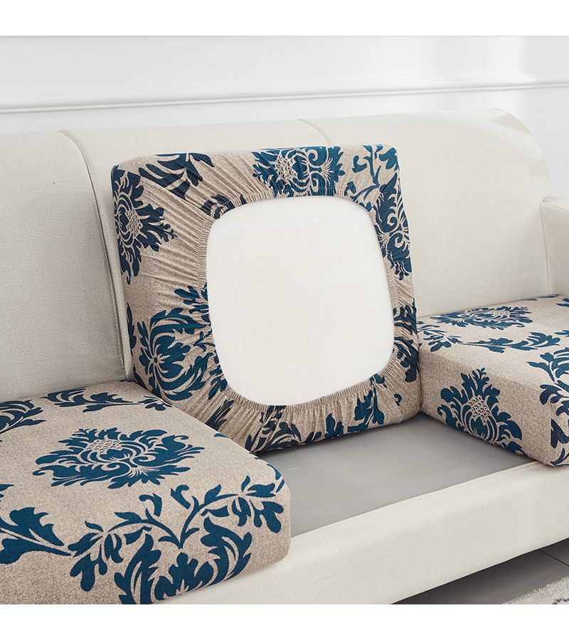 1pc Elastic Sofa Seat Cushion Cover Printed Half Pack Couch Stretch Slipcover Furniture Protector 4 Seater - Image 1