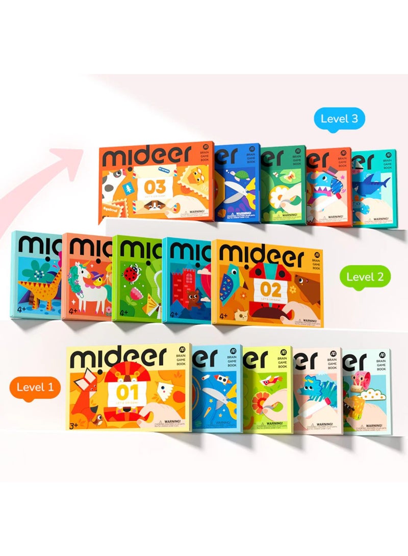 MiDeer Brain Game Book – Let’s Origami Level 1 | Beginner Origami Craft Kit for Kids Ages 3+ with 50 Origami Papers, 25 Step-by-Step Guides, Reward Sticker & Certificate  - Image 5