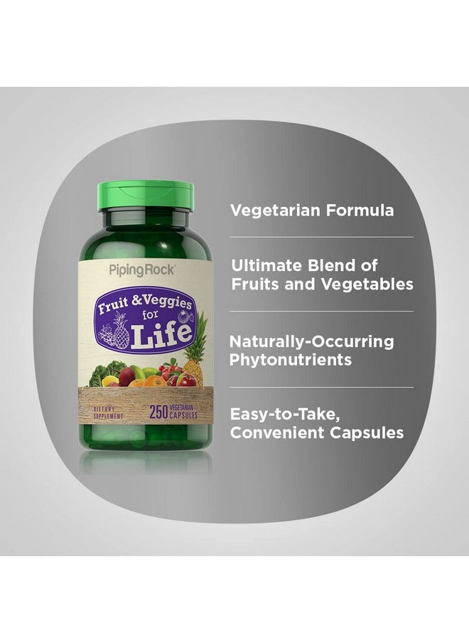 Piping Rock Fruits And Veggies Capsules  250 Count  Superfood Fruit And Vegetables Vitamins  Vegetarian Nongmo Gluten Free Supplement  - Image 3