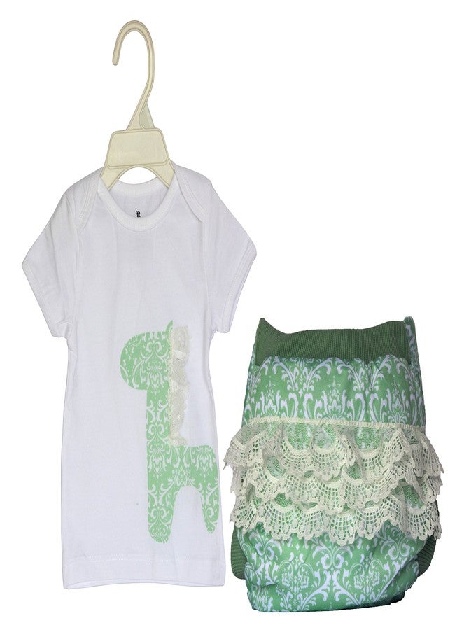 Bumchums Bumchum Unisex Hybrid Diaper Cover with Washable Insert and Matching T-Shirt, Medium, Green - Image 1