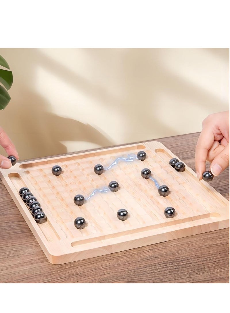 لعبة شطرنج خشبية مغناطيسية مع احجار العاب لوحية عائلية للاطفال والكبار اصدار جديد مطلي بالورنيش - Image 1