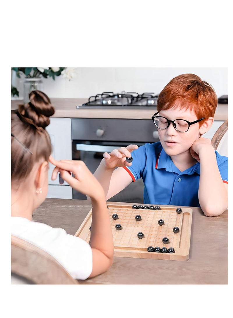 لعبة شطرنج خشبية مغناطيسية مع احجار العاب لوحية عائلية للاطفال والكبار اصدار جديد مطلي بالورنيش - Image 5