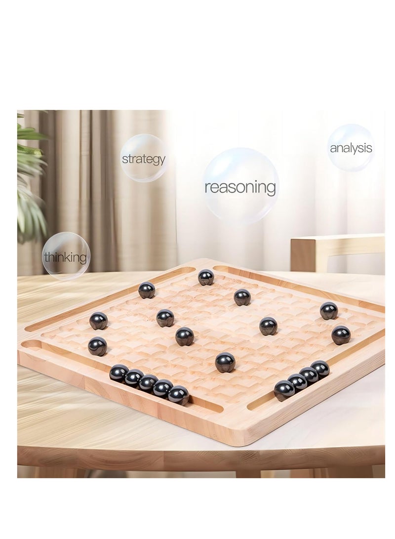 لعبة شطرنج خشبية مغناطيسية مع احجار العاب لوحية عائلية للاطفال والكبار اصدار جديد مطلي بالورنيش - Image 4
